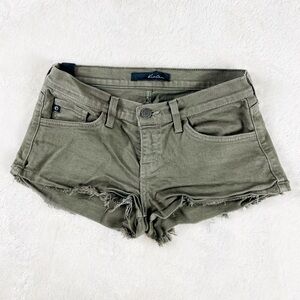 KanCan Army Green Frayed Shorts Size 25